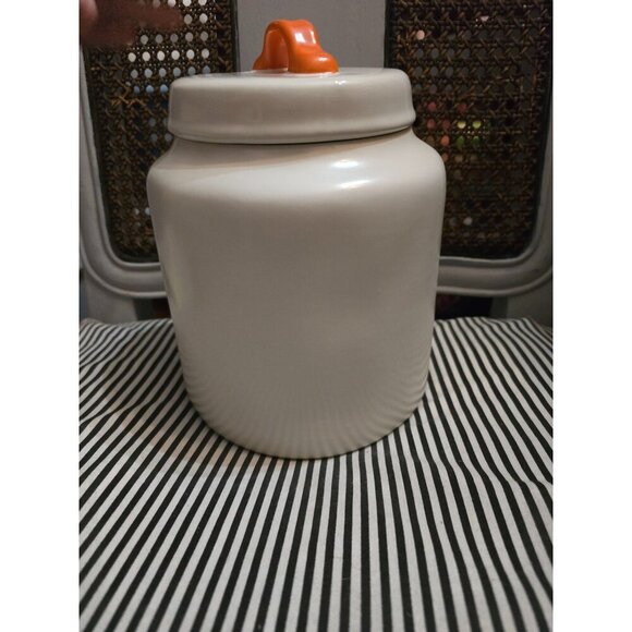 ❤️NWT Rae Dunn Happy Halloween Chubby Cannister Orange Handle - Picture 6 of 11